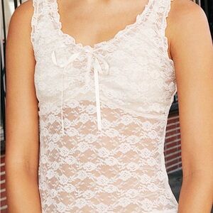 Brandy Melville Lace Sleeveless Bow Top - Ballet Pink